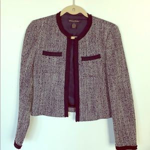 Brooks Brothers Navy Tweed Cropped Blazer Size 4